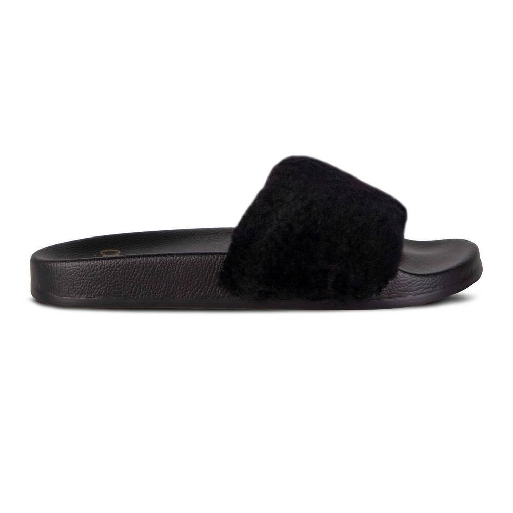 NEW CLOUD NINE women's bella sheepskin slide in black